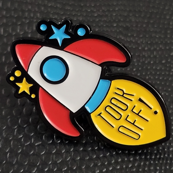 TOOK OFF Rocket And Stars Enamel Pin - Picture 10 of 11